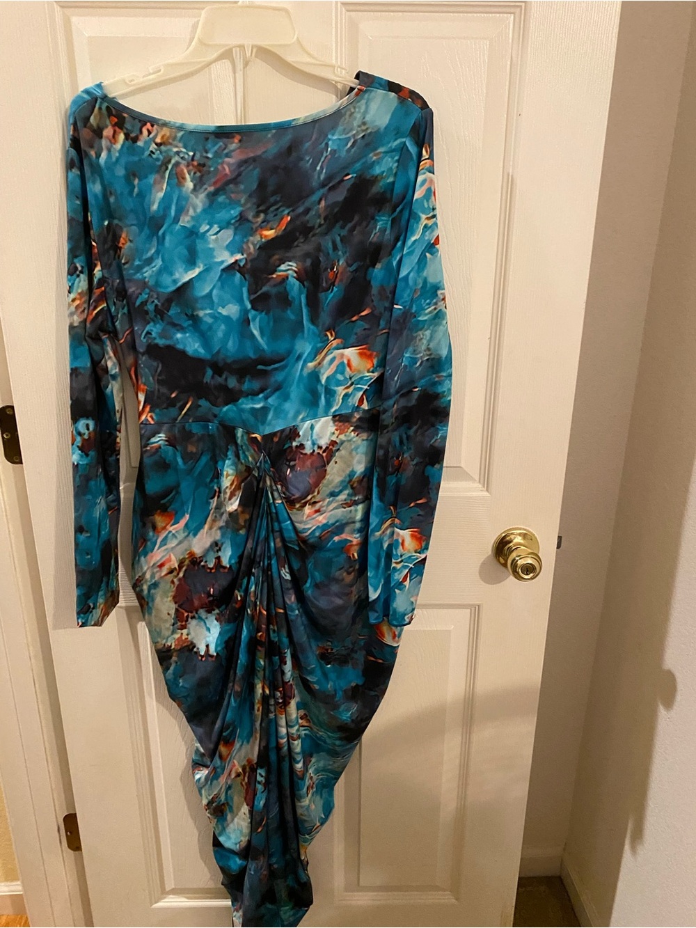 Women's Blue Abstract Print Dress